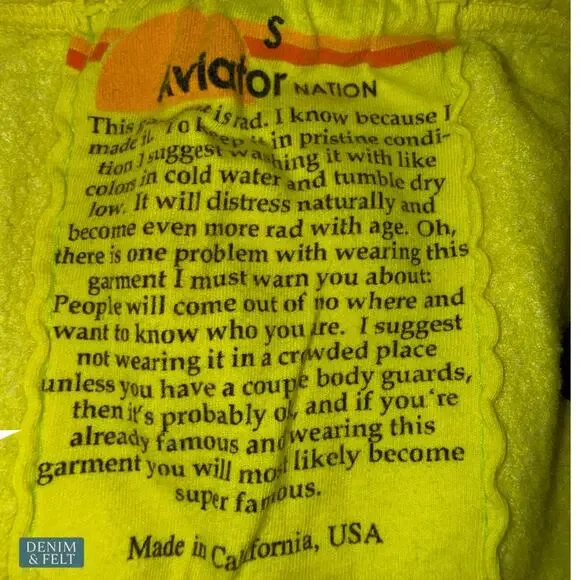 Aviator Nation Neon Yellow Checkered Stripe Sweatpants Jogger Retro Rare Small - Picture 13 of 16